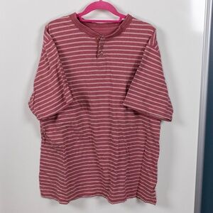 Basic Editions Striped Henley T-Shirt